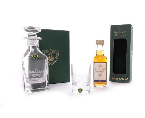 MACALLAN 1981 AGED 18 YEARS MINIATURE - BURNS CRYSTALHighland Single Malt Scotch Whisky. Exclusively matured in selected sher