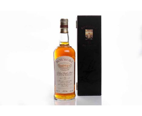 BOWMORE AGED 21 YEARS Islay Single Malt Scotch Whisky. 70cl, 43% volume, in box.  CONDITION REPORT: Seal: very goodFill: good