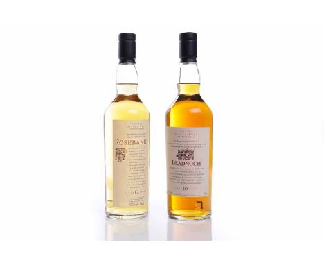 BLADNOCH 10 YEAR OLD FLORA AND FAUNALowland Single Malt Scotch Whisky. 70cl, 43% volume.ROSEBANK 12 YEAR OLD FLORA AND FAUNAL