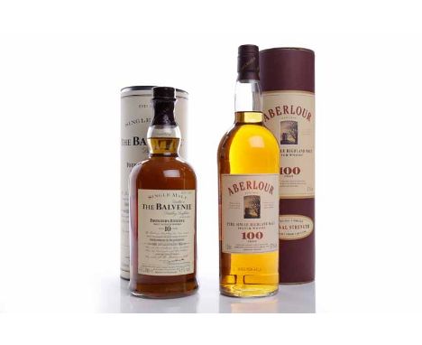 BALVENIE FOUNDER'S RESERVE AGED 10 YEARSSingle Malt Scotch Whisky. 1L, 43% volume, in tube. ABERLOUR 100 PROOFHighland Single