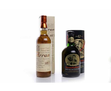 ARRAN - SHERRY CASK MATUREDHighland Single Malt Scotch Whisky. 70cl, 43% volume, in carton. BUNNAHABHAIN AGED 12 YEARS - OLD 