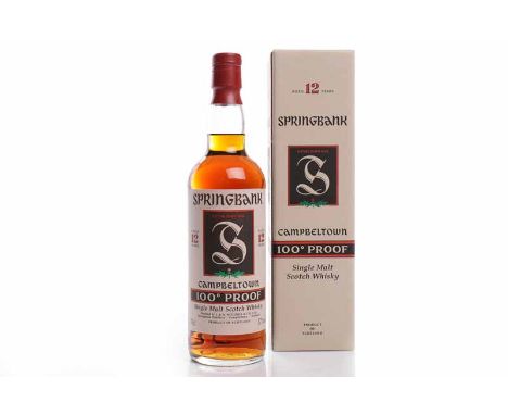 SPRINGBANK AGED 12 YEARS 100° PROOFCampbeltown Single Malt Scotch Whisky. Distilled by J. & A. Mitchell & Co. Ltd. 70cl, 57% 