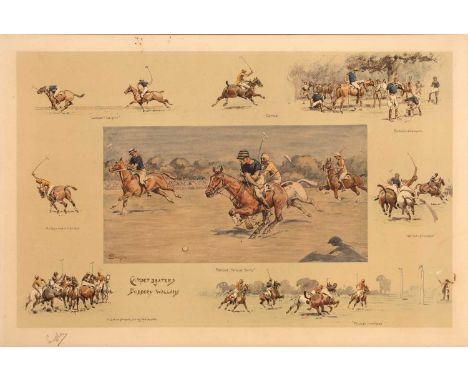 Charles Johnson Payne (1884-1967)'Carpet Beaters v Bobbery Wallahs', coloured print, signed in pencil bottom left 'Snaffles',
