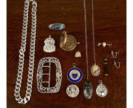 Collection of miscellaneous itemscomprising of an yellow precious metal pocket watch stamped '18K', 38g approx overall togeth