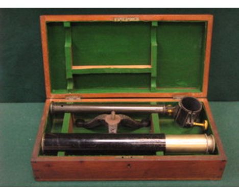 MAHOGANY CASED VINTAGE BRASS 'VITASCOPE' WITH TRIPOD, BY NEWTON & CO, LONDON 