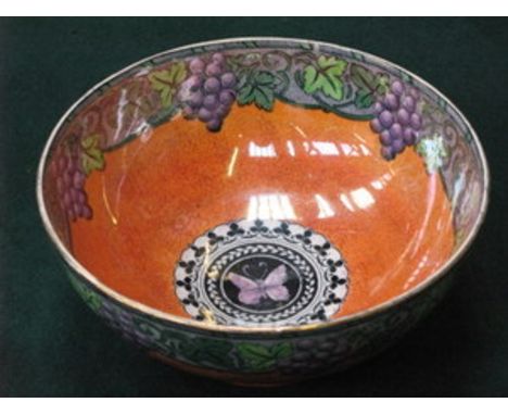 MALING LUSTRE GLAZED CERAMIC BOWL, DIAMETER APPROXIMATELY 21.5cm 