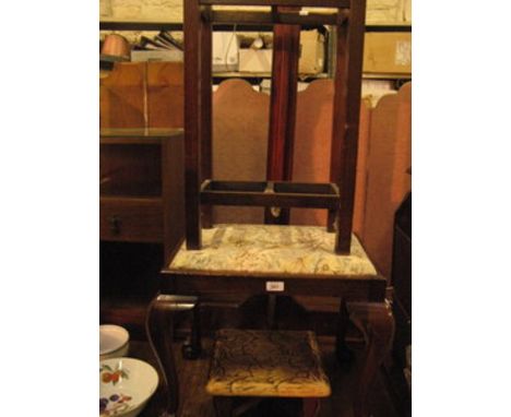 MAHOGANY PIANO STOOL, OAK STICK STAND PLUS ANOTHER WOODEN STAND AND SMALL STOOL 