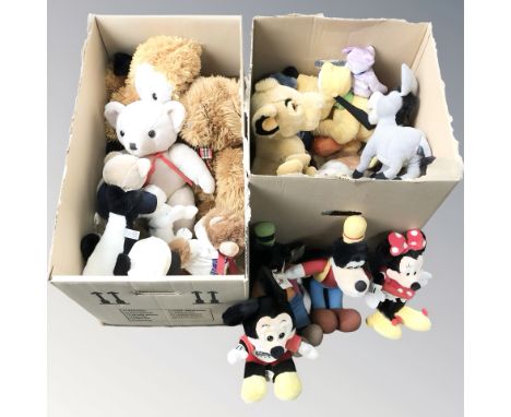 A quantity of modern teddy bears, soft toys, etc. (2 boxes)