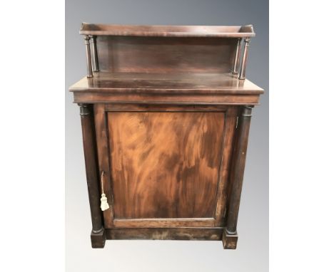 A William IV mahogany chiffonier, 85 cm W x 42 cm D x 120 cm H.