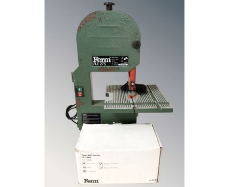 A Ferm FLZ-275 band saw and a further belt sander, in box.
