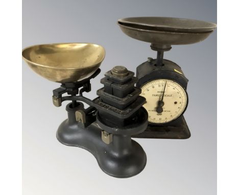 A Hughes family scale and a further set of scales with weights.