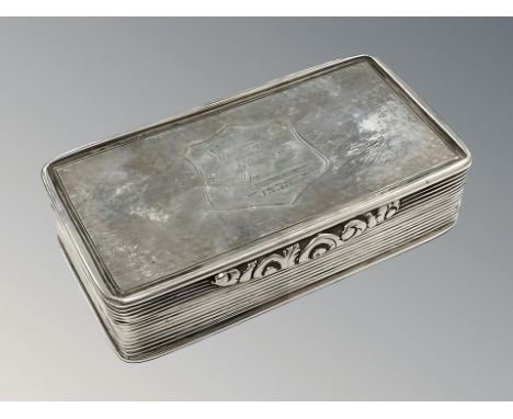 A William IV silver snuff box, Edward Smith, Birmingham 1837, width 6.5cm, 64.8g