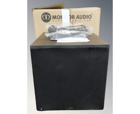 A Monitor MRW-10 speaker, in box with leads and instructions.