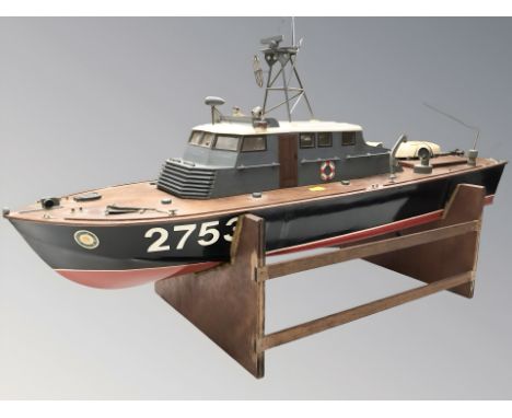 A scale model of a patrol boat, length 89 cm.