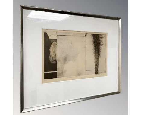 Continental school : study of yucca plants, monochrome print, signed in pencil, 28 cm x 41 cm 