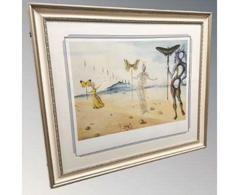 After Salvador Dali : La Promenade, limited edition goutellette, number 12/75, a Che;sea Green edition, with framed certifica