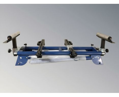 A collapsible work bench.