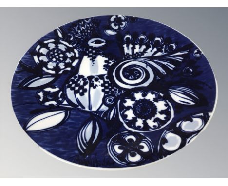 A German Rosenthal porcelain charger designer by Bjorn Wiinblad, diameter 33 cm 