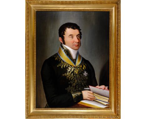 Giovanni Antonio PockItalien 1780 – 1842Portrait des General Manzetti1811Öl auf Leinwand90 x 70 cm (mit Rahmen 107 x 84 cm)In