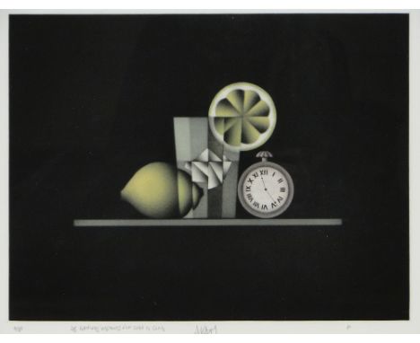 Mario Avati (French 1921-2009)
mezzotint, abstract still life, signed and inscribed in pencil, 11" x 14.5", framed.