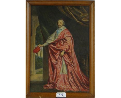 19th century watercolour, portrait of a Cardinal, unsigned, 14" x 9.5", framed.