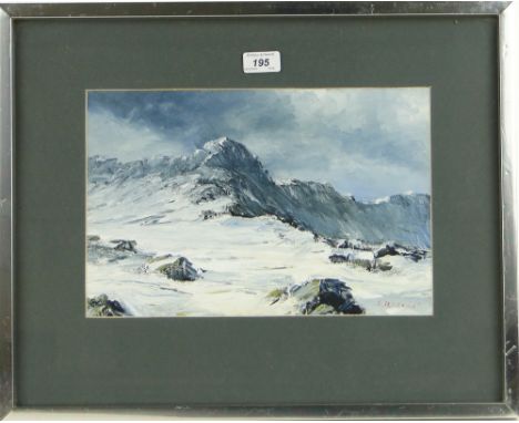 S R Bennett
acrylic on board, Snowdon, signed, 9" x 14", framed.