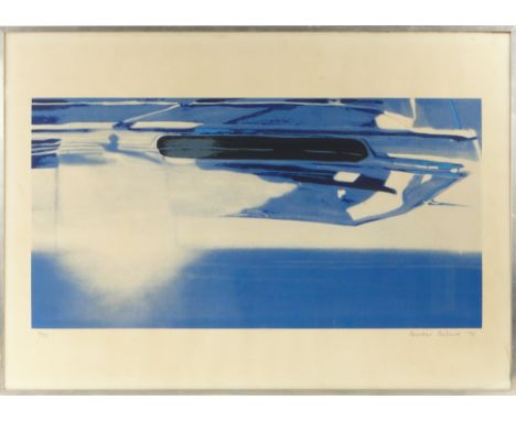 Brendan Neiland (born 1941)
colour serigraph, abstract, signed in pencil, dated '70 no. 11/75, i 18" x 35", framed.