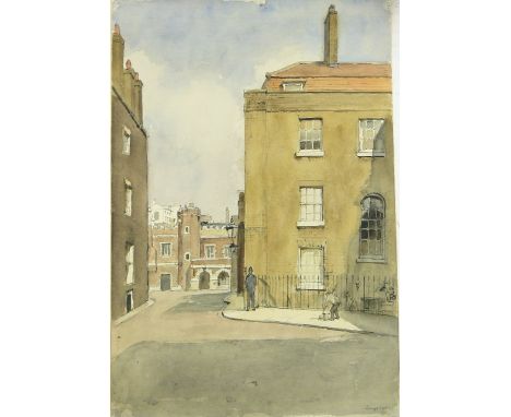 Denys George Wells (1881-1973)
watercolour, street scene near St. James Palace, signed, exhibited at R B A 1987, 22" x 15", m