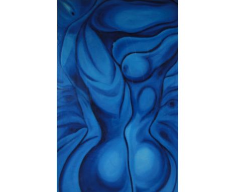 Cuban School
mixed media on canvas, abstract nudes, unsigned, 45" x 29.5", unframed.