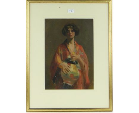 Harry John Pearson (1872-1933)
oil on board, portrait of a woman, 17" x 12", framed.