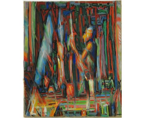 Diran Garabedian
oil on canvas, abstract composition, signed, 21.5" x 18.5", unframed.