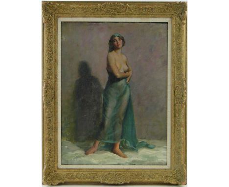 Harry John Pearson (1872-1933)
oil on canvas, nude portrait of a woman, 20" x 15", framed.
