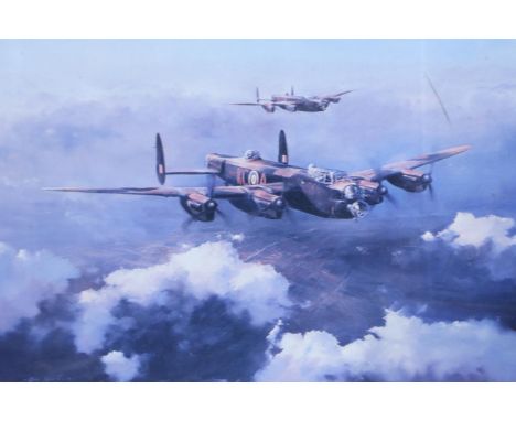 Robert Taylor (b. 1946), first edition print, Lancaster, pencil signed by Group Captain Leonard Cheshire VC, 49 x 59 cm. P&am