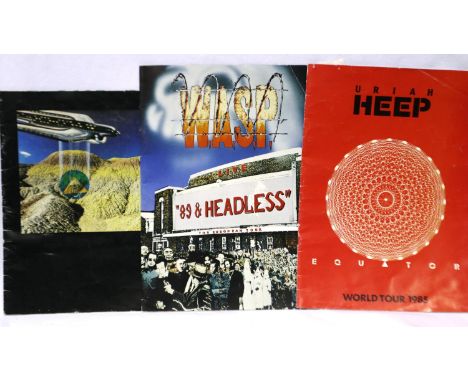 Rock programmes, Uriah Heep 1985, Hawkwind 1980 and Wasp 1989. P&amp;P Group 1 (£14+VAT for the first lot and £1+VAT for subs