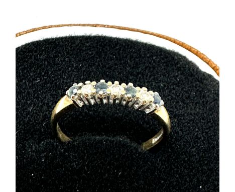 9ct gold diamond and sapphire ring (1.6g) 