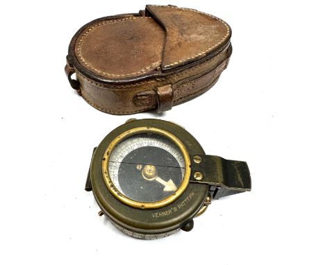 ww1 1917 verners pattern military compass &amp; leather case makers F-L 