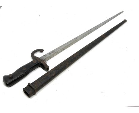 Antique French 1875 Chassepot sword bayonet with scabbard 