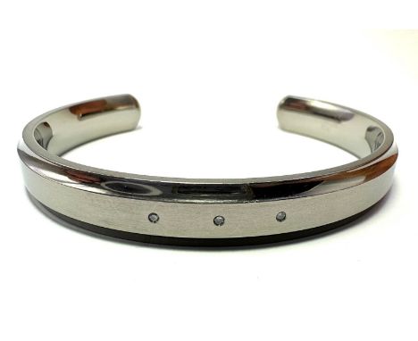 Titanium &amp; Diamond Unisex  Bangle 24.4g 