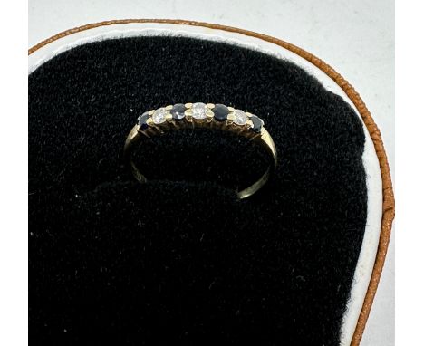 9ct gold sapphire and diamond set half eternity ring (1g) 