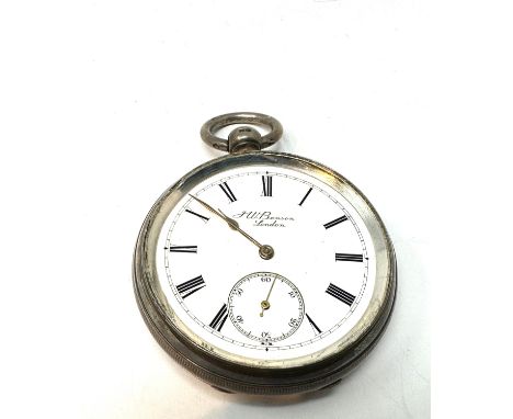 J. W. BENSON SILVER Cased Gents Vintage POCKET WATCH Key-wind Working no glass 