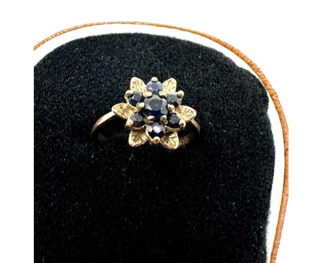 9ct gold sapphire cluster ring (3.1g) 