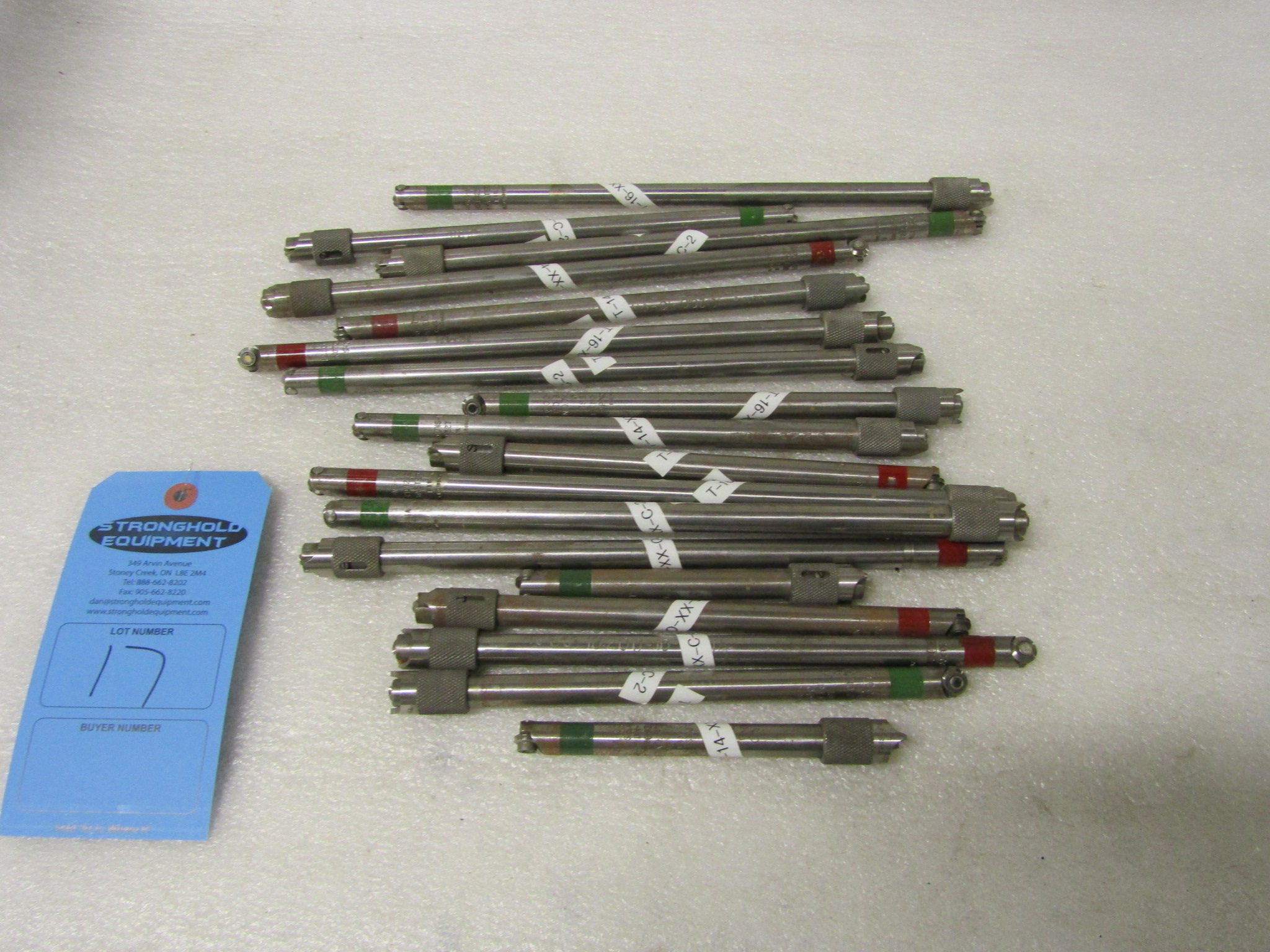 Lot of precision standards calibration rods