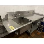 Évier simple 31 x 79 " acier inox - a/ ext droite