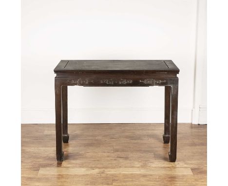 Hardwood altar table Chinese, circa 1900carved in the Ming style, 101.5cm wide x 56cm deep x 79cm high  With signs of wear co