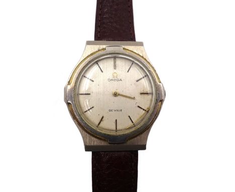 Omega De Ville manual wind gentleman's wristwatch, Cal. 620, in stainless steel case, on brown leather strapCondition Report: