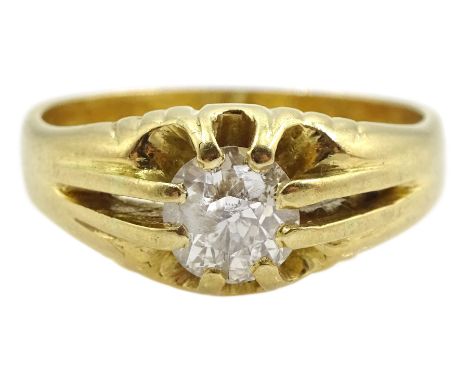 18ct gold single stone old cut diamond ring, Birmingham 1967, diamond weight approx 0.95 caratCondition Report:Approx 7.1gm, 