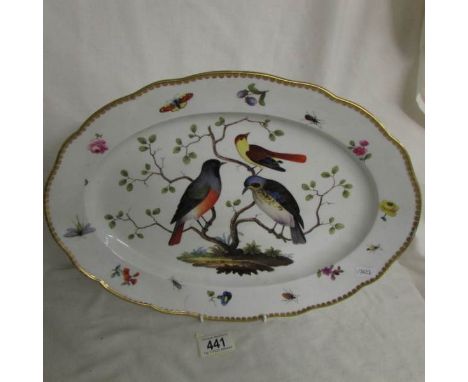 A Meissen meat platter featuring birds. ****Condition report**** Fair to good condition with no damage observed but has sligh