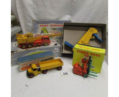 3 boxed Dinky Supertoys being No. 972 crane, No. 964 Loader, No. 521 articulated lorry and a Dinky toy No. 421 fork lift truc