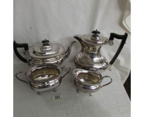 A 4 piece silver plated tea service, made in Sheffield.