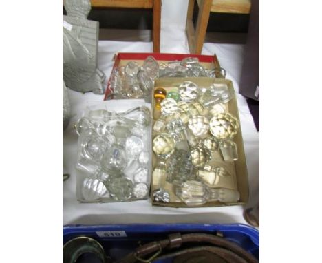 2 trays of glass decanter stoppers.